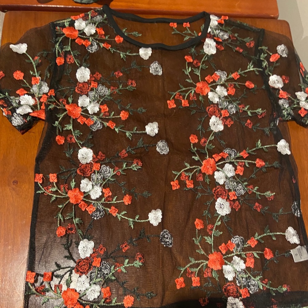 flower see through top
